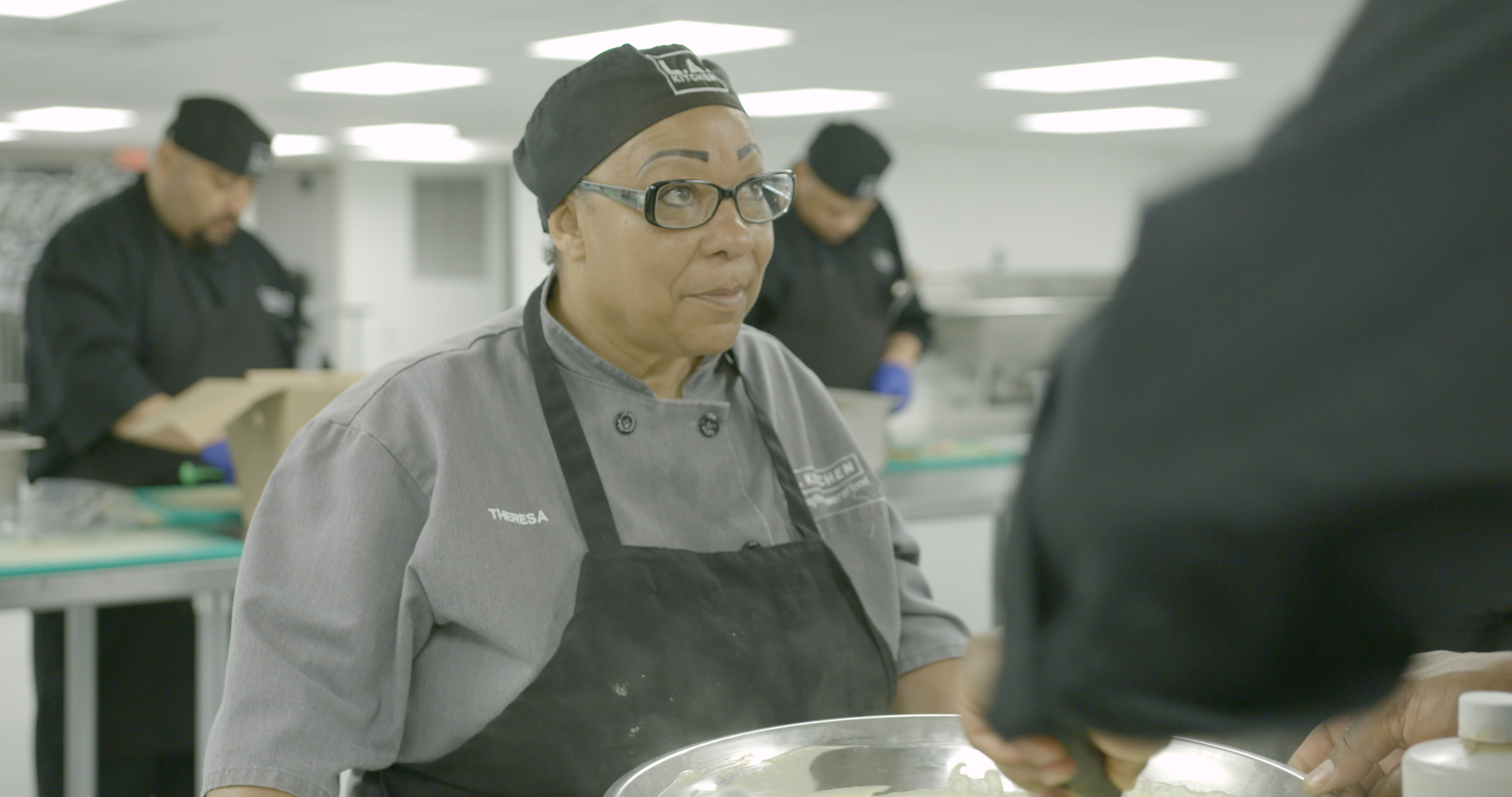 Theresa Farthing, a.k.a Chef T, a former Empower student and current LA Kitchen employee.